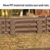 Plastic Decorative Garden Fence Imitation Log Retaining Border Garden Landscaping Edging Border Panel for Lawn Yard Flower Beds Paths