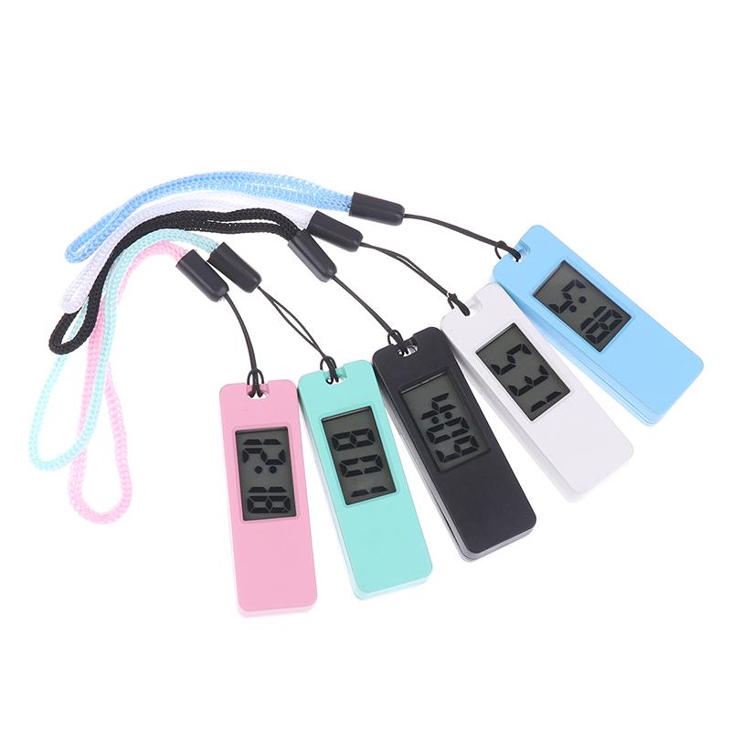 1 יחידה מחזיק מפתחות לד זוהר שעון כיס מיני LCD דיגיטלי שקט שעון אלקטרוני נייד סטודנט מבחן נסיעות שעון כיס