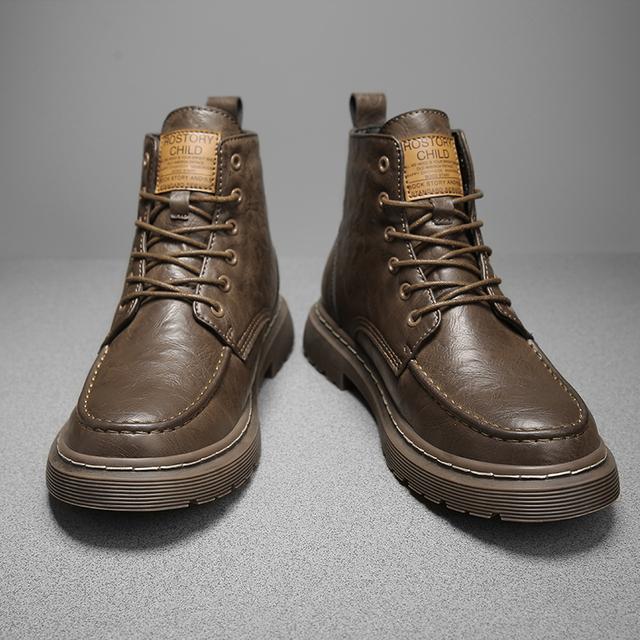 

Мужские ботинки высокого качества, новая летняя мужская повседневная обувь, модная обувь на резиновой подошве, удобная мужская обувь Four Seasons 44 39 коричневый