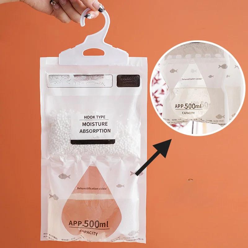 Hanging Dehumidifier Bags 4-Pack, Moisture Absorber for Clothes Protection, Mold Prevention for Home Storage