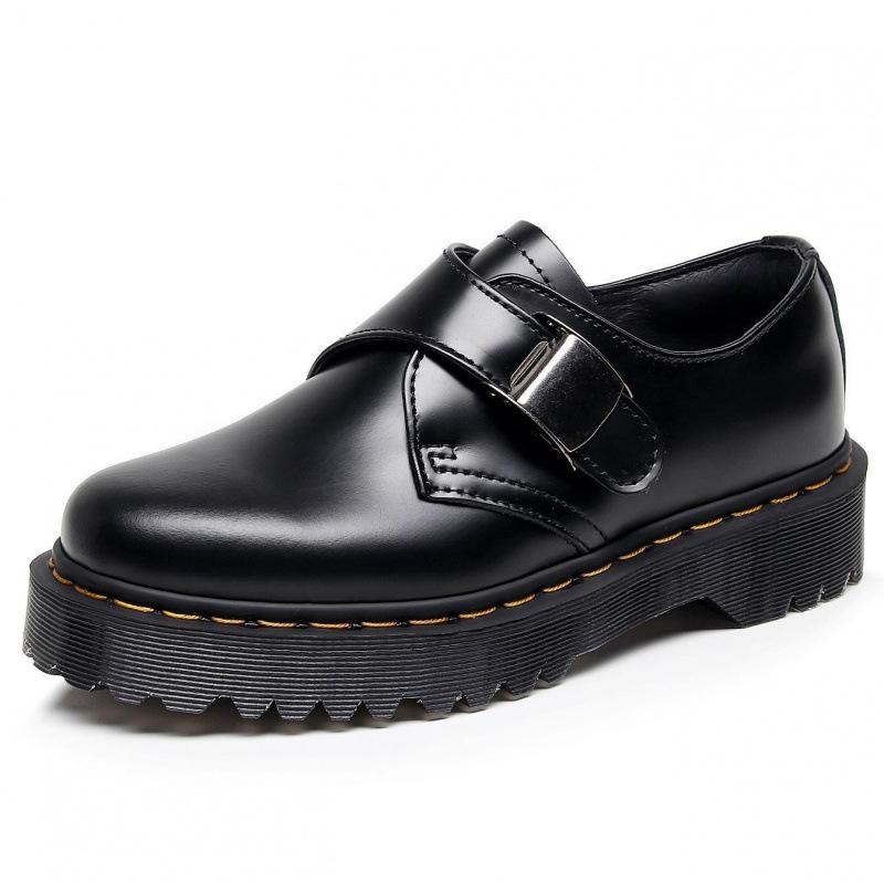 

Martin boots 1 thick-soled low-top small leather shoes children s buckle low-top leather versatile casual British 45