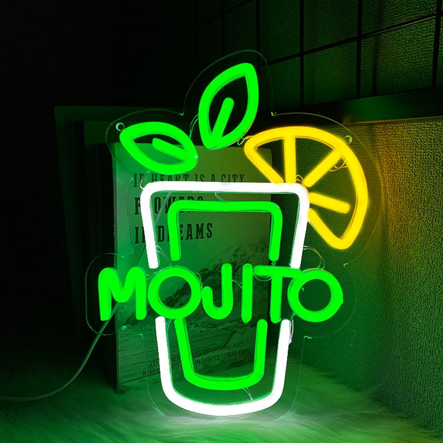 

Mojito Neon Sign For Wall Decor,Light Up Sign For For Bar Club,Party,Home Bar,Man Cave Decoration,Living Room,USB Powered