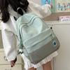 Student Schoolbag Female Large Capacity Backpack Color Block Girls Backpack
