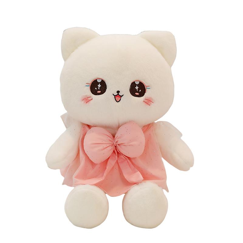 Cute Princess Cat Plush Toy Doll Cartoon Bow Dress Cat Doll Throw Pillow Girl Gift