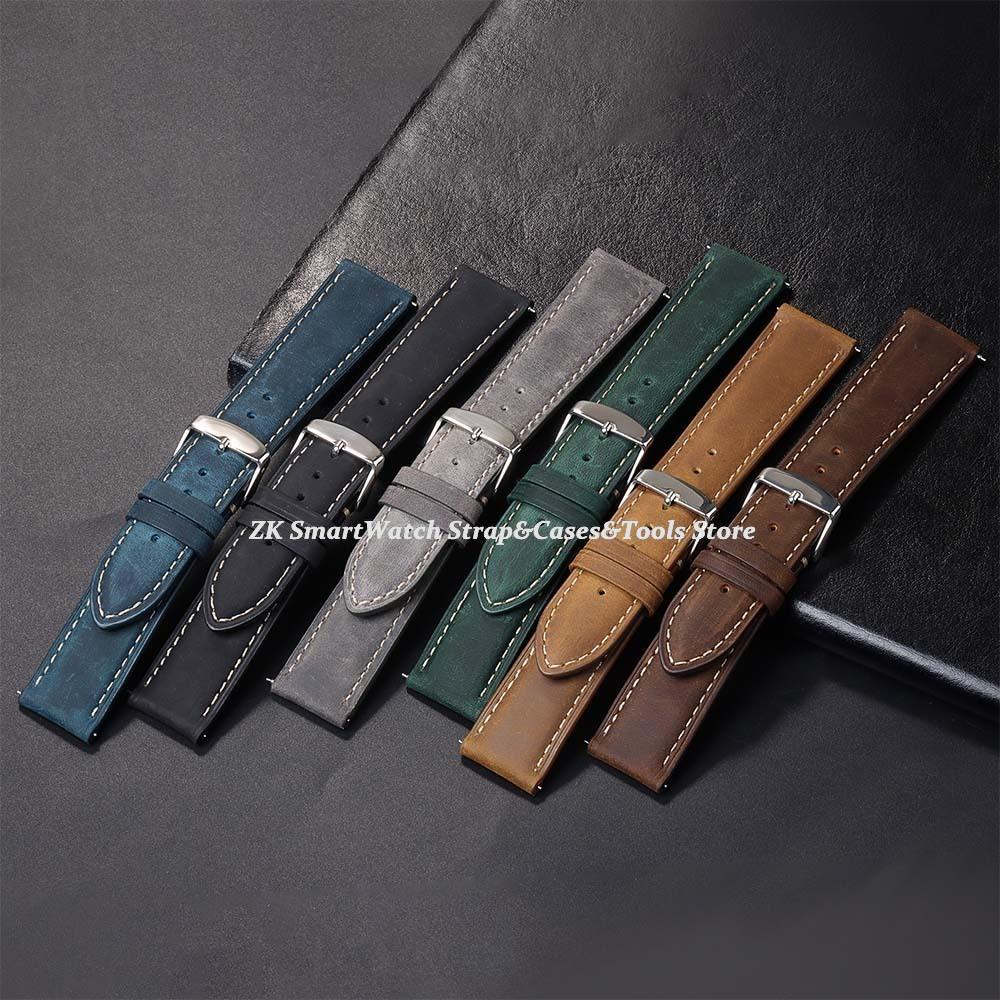 Genuine Calfskin Leather Watchband for Omega Business Watch Band for Seiko 18mm 20mm 22mm Handmade Stitching Cowhide Brown Strap