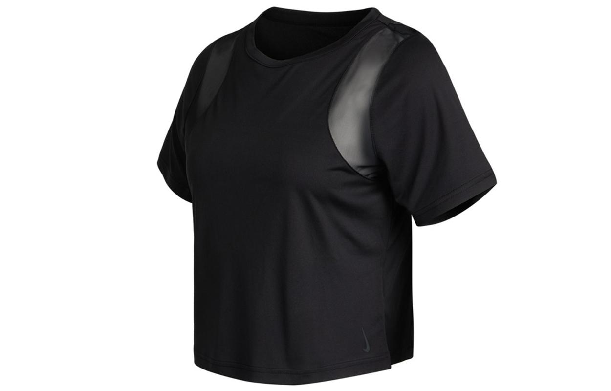 

Nike T Shirts Women s Black Crew Neck Moderate Straight Fit DJ6572-010 S