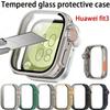 Tempered Glass Case For Huawei Watch Fit 3 Smart Watch Strap Protective Cover Bumper Fit3 Screen Protector Shell Frame As Ultra2