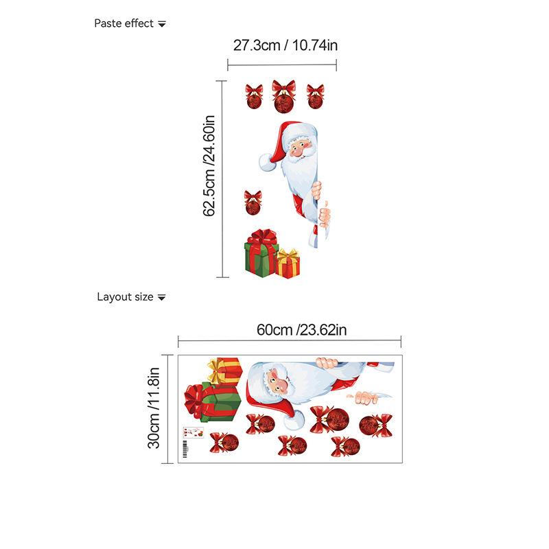 Santa Claus Reindeer Wall Stickers Christmas Home Decoration Living Room Background Wall Stickers Christmas Bedroom Wall Sticker