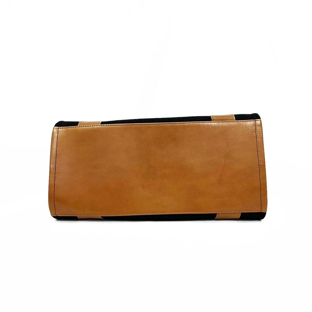 Canvas Tote Bag Business Bag Casual Bag Canvas Tote Large Capacity 2way A4 Simple Black X Brown [TAJO] Men's Women's