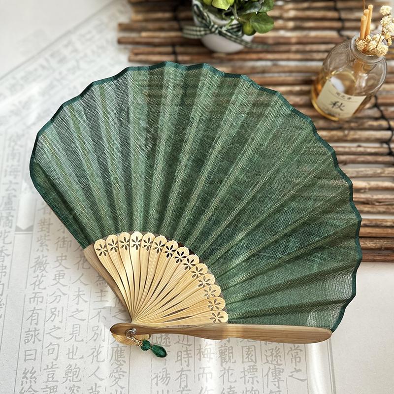 Hand Fold Fan Retro Adornment Woman Man Dance Props Wedding Living Room Cabinet Decor Bamboo Wood Silk Flower Folding Fan