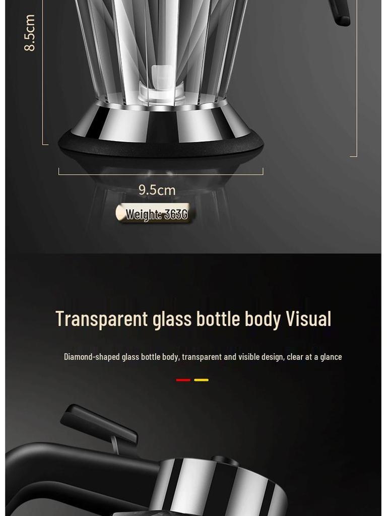Diamond Glass Press-Type Oil Pot - Transparent, Exquisite Design, Visible Colors