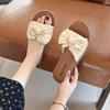 Non-slip outer wear fashion popular versatile slippers women 2025 summer new casual flat bow one-word drag women