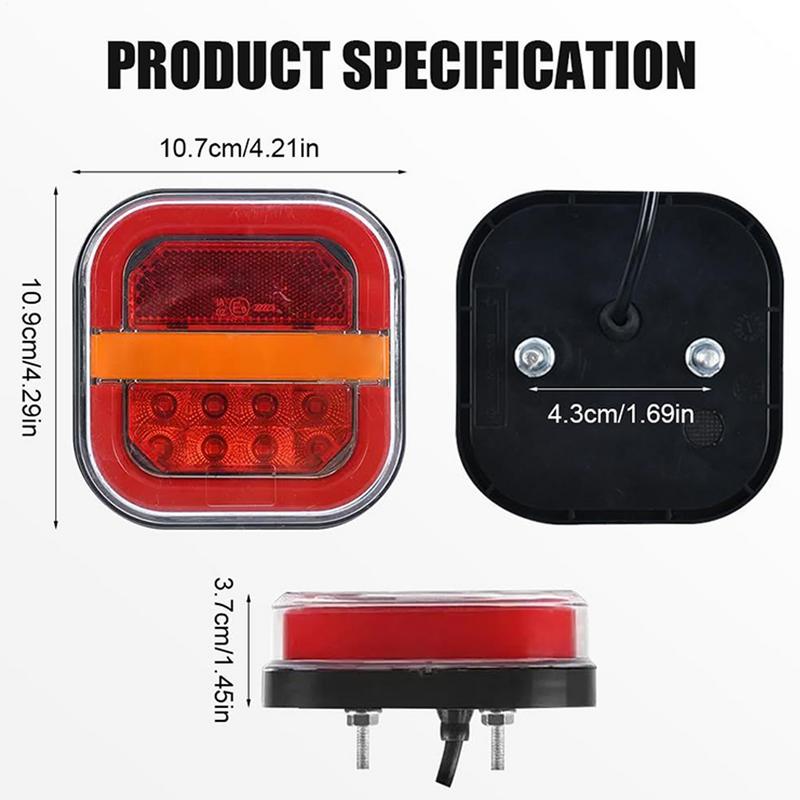 Trailer Tail Light Rear Lamp for Towing Rechargeable High-Intensity Brake Tail Light for Truck Marine Towing RV Trailer