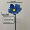 Blue Ceramic Forget-Me-Not Artificial Flowers, 14.56-Inch Fade-Resistant, for Indoor and Outdoor, Decorating Vases, Lawns