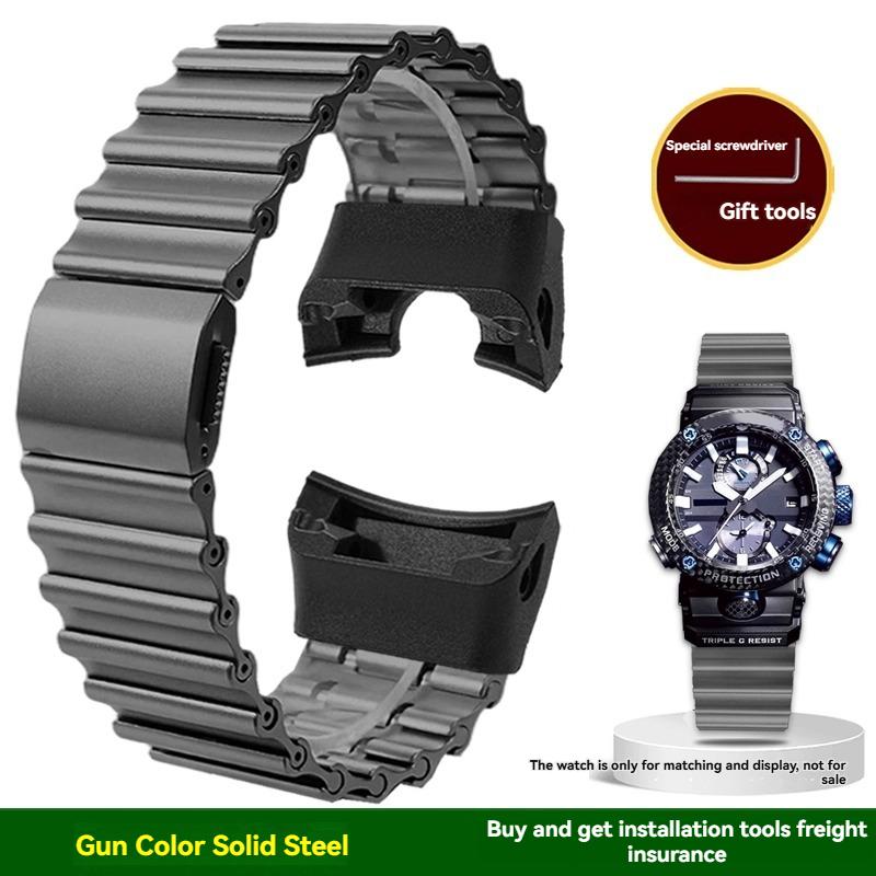 For Casio Space Hero Aerospace Black Knight GWR-B1000 Series Modified Trendy Steel Strap Stainless Steel Strap Accessories
