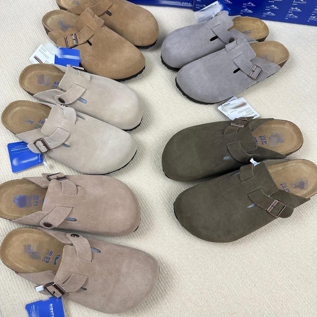 Men’s BK Genuine Leather Retro Toe Semi-Slippers - New, Versatile, and Comfortable Birkenstock Shoes