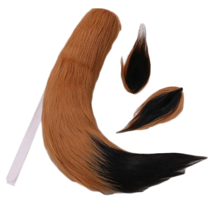 Erwachsene Kinder Cosplay Anime Flauschiges Plüsch Langes Katzenohr Schwanz Kostümzubehör Halloween Party Kostüm Requisite