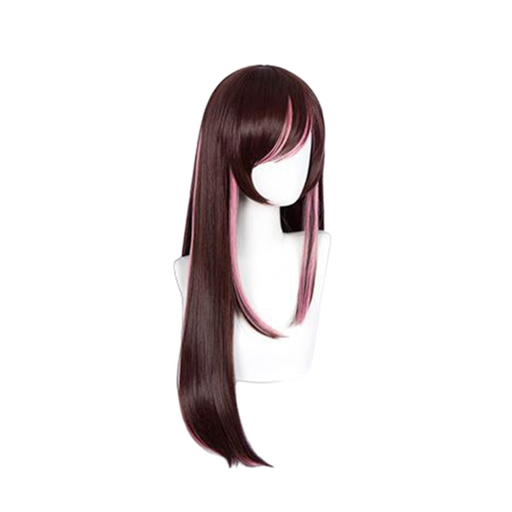 Sizuuenn VTuber Kizuna AI Cosplay Long Hair Cosplay Wig with Dedicated Perfect for School Cultural and Photo L1 Wig, Wig, Type, Heat-Resistant Yarn,