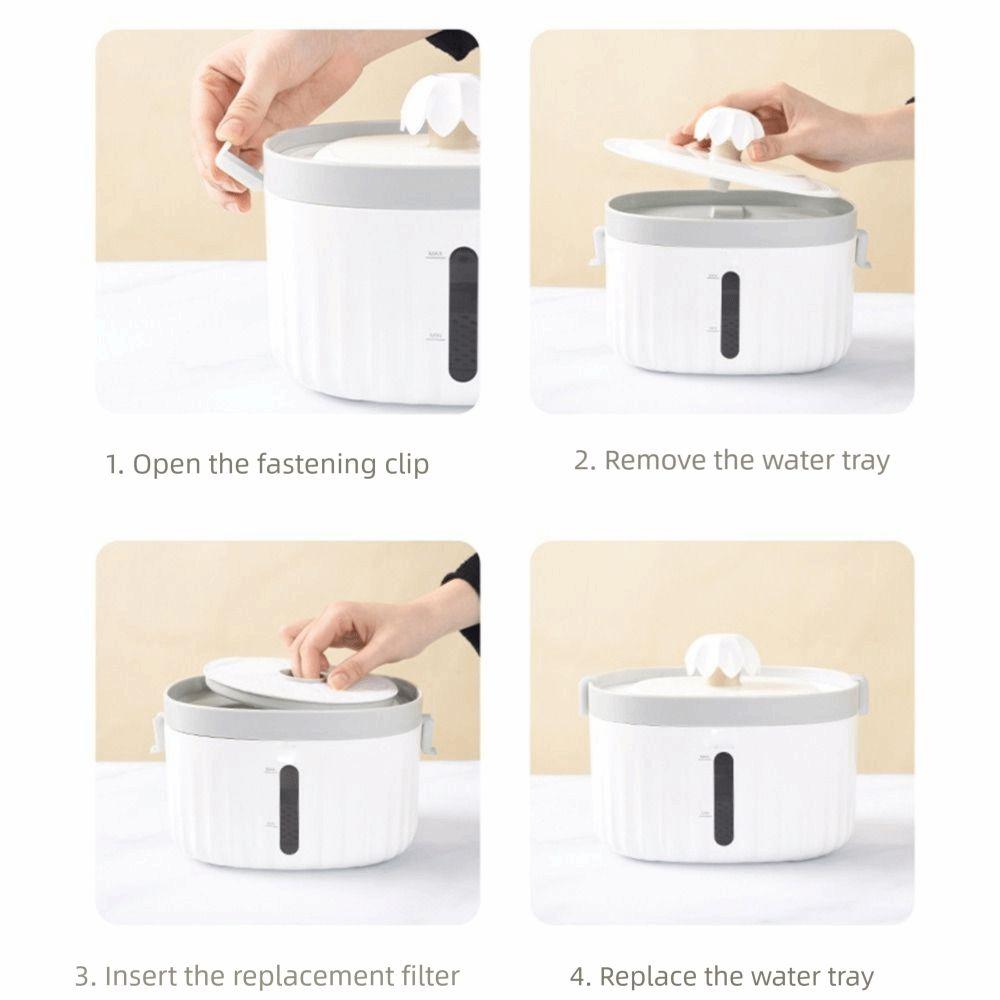 2Pcs 10L Capacity Pet Automatic Dispenser Carbon Filter Drinking Fountain Filter Replacement  Indoor