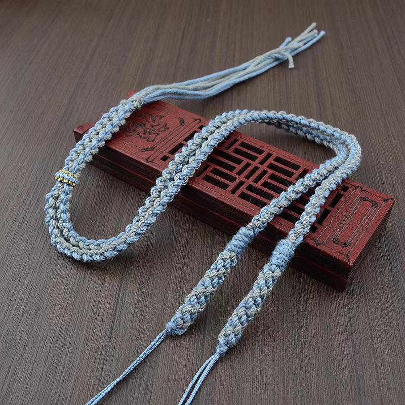 Tibetan Style Hand-Woven Cotton Thread Tangka Pendant Necklace Rope