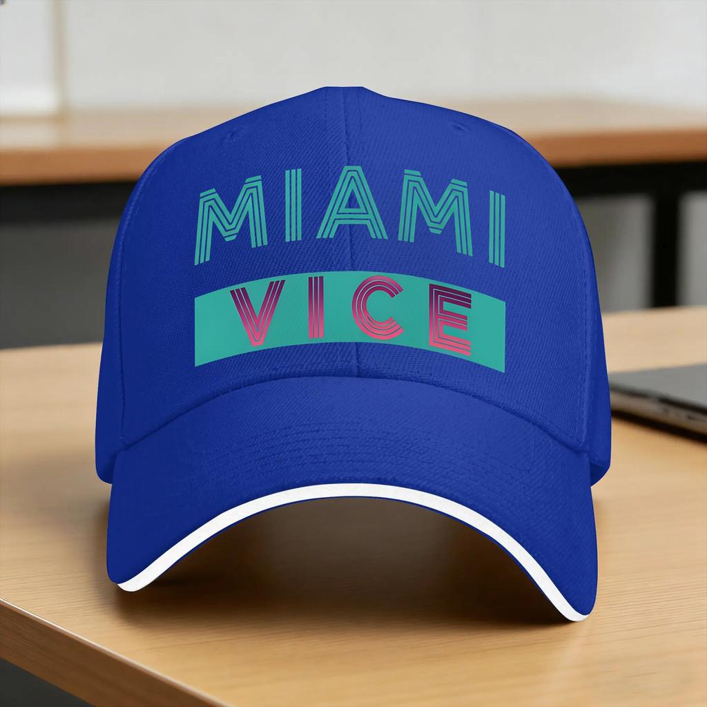 Miami Vice Logo Casual Baseball Cap Kpop Rock Trucker Hat Summer Dropshipping Men Adult Vintage Baseball Caps