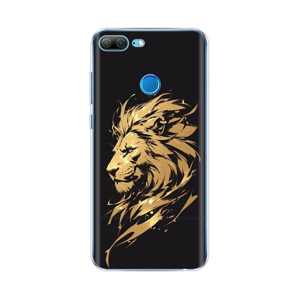 Phone Case For Honor 9 Lite Back Cover for Huawei Honor 9 Lite Cases Transparent Silicon TPU Protective Cats Flower Print Covers