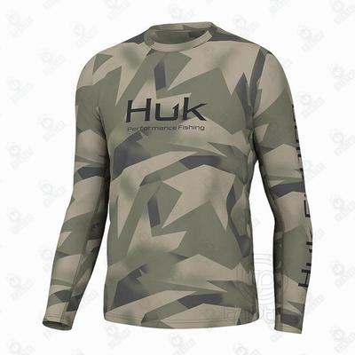 HUK Outdoor UV Protection Hooded Fishing Shirt - Milk Silk Sun Protection, Loose Fit.