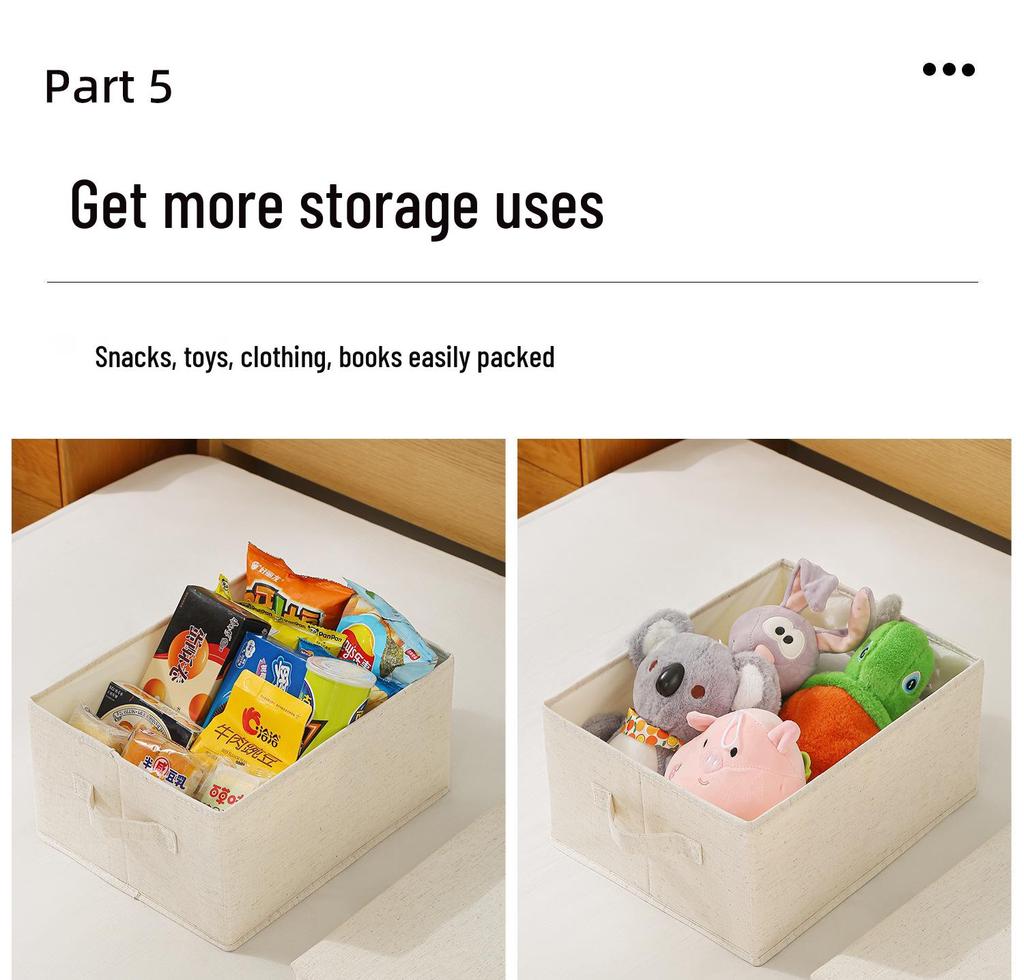 Tianshan Cotton & Linen Foldable Storage Box - Thickened, Washable Fabric for Bedroom Organization