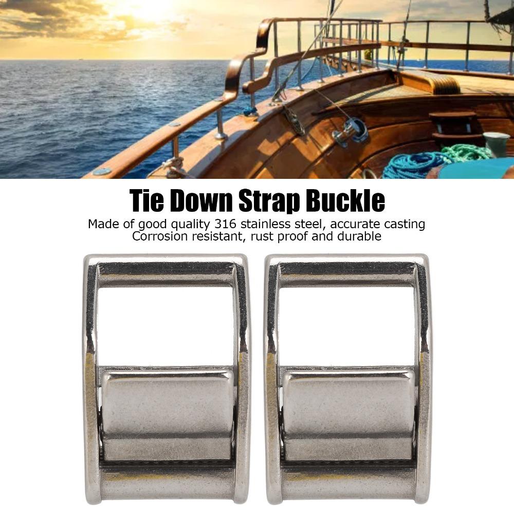 2 PCS Stainless Steel 316 Cam Buckles Quick Release 1.06 Inch (27mm) Width Lock Slider Buckles Adjustable Design