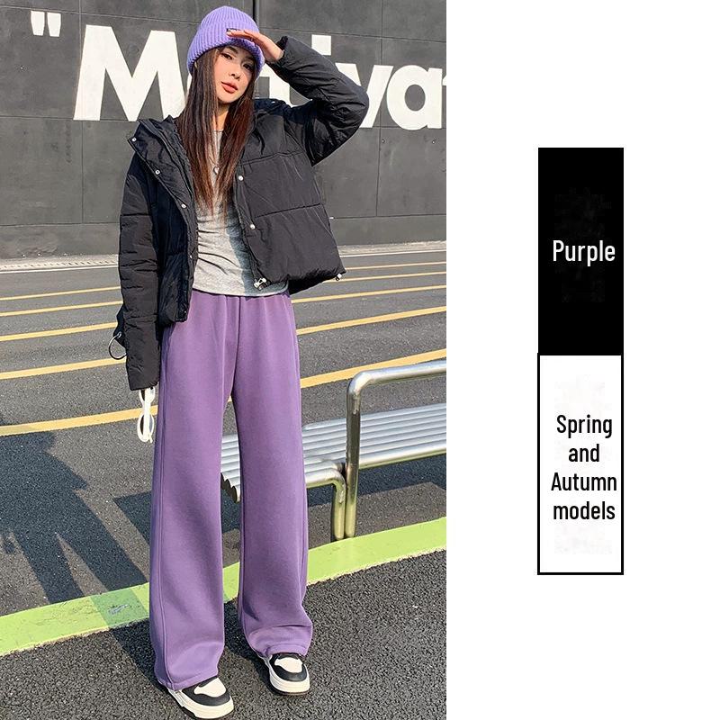 

2025 Унисекс свободные широкие спортивные брюки, утолщенные, для весны и осени XL (135-160 lbs)