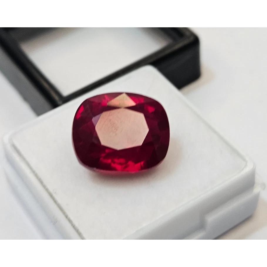 Stunning Mozambique Ruby Red 12-13 Ct Cushion Cut Certified Loose Gemstone