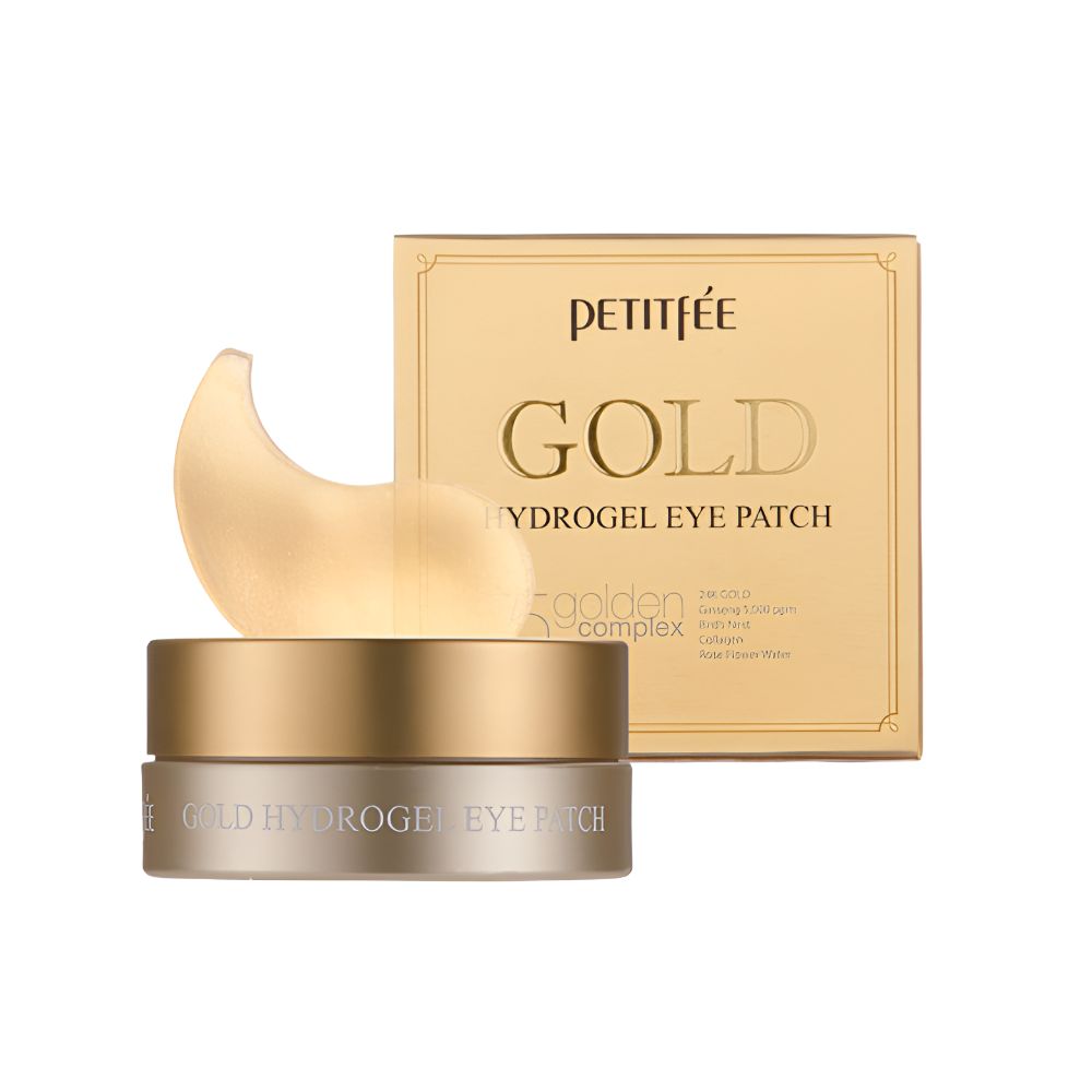 Petitfee Gold Hydrogel Eye Patch 60pcs 84g 24K Gold Mask for Under Eye Depuffing and Brightening Wrinkle Care