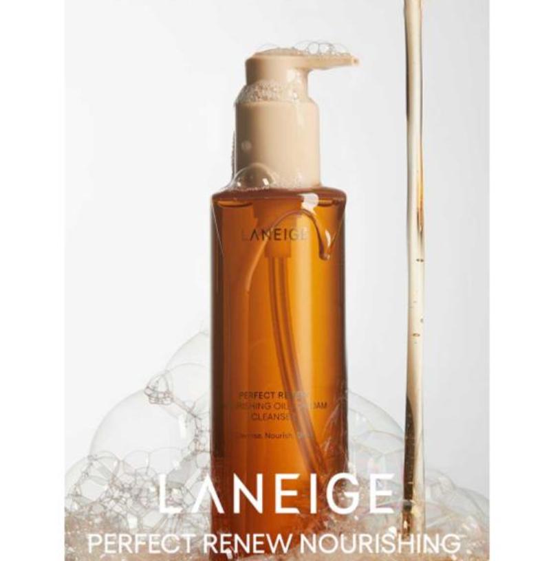LANEIGE Perfect Renew Nourishing Oil To Foam Cleanser 200ml – Dual Action Makeup Remover & Cleanser