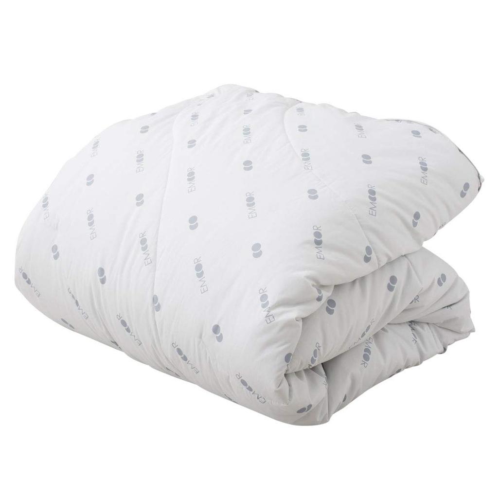 EMOOR Double Comforter, Down Touch Fiber, Washable, Antibacterial, with Nonwoven Bag, for a Comfortable and Restful Sleep, White