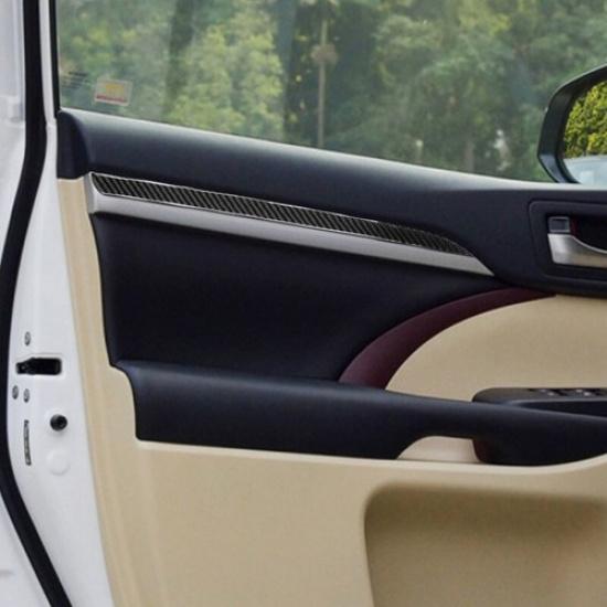 4pcs Carbon Fiber Car Interior Door Panel Cover For Toyota Highlander 2015-2018