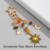 Trendy Keychain Stylish Key Holder Women Jewelry Sun Car Bag Accessories Fashion Key Jewelry Alloy Texture for Woman