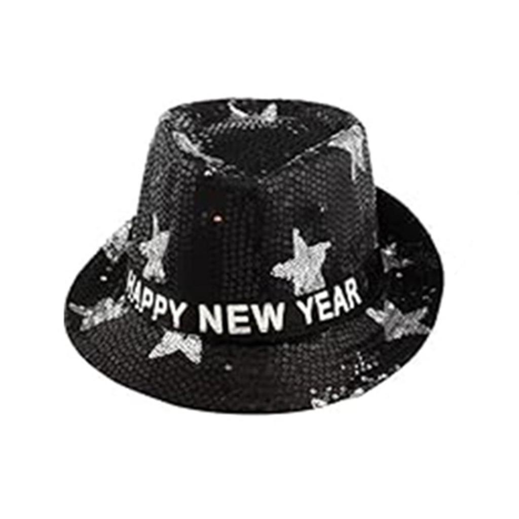 Flashing Sequins Hats with Star Happy New Year Hats With LED Lights And Sequins Perfect For Men And Women Party Supplies