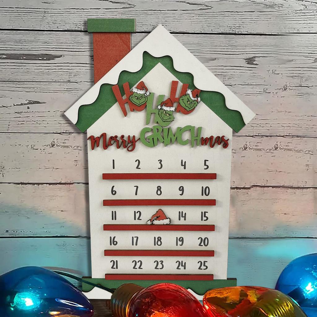 Christmas Calendar Countdown Wooden Festive Ornaments Advent Gift By Christmas