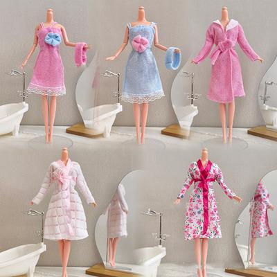 Doll Clothes Dress Up Princess Plush Bathrobe Sexy Night-Robe Skirt For 30Cm Doll&1/6 Bjd Doll Clothing Accessories Girl Plaything