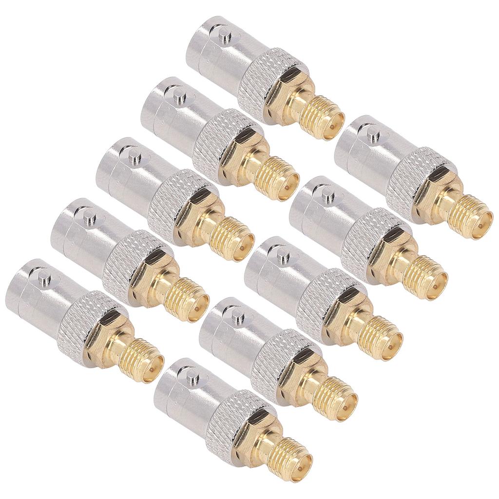 10Pcs RF Coaxial Cable Adapter SMA Female to BNC Female Coax Line Connector Set Kit