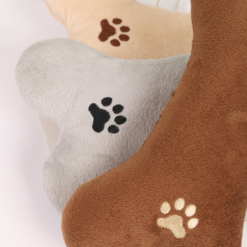 Pet Pillow Chew Toy - Bone Shape Plush Dog Cat Toy, Non-Toxic Soft Chew Resistant Pillow Toy for Puppies Kittens,