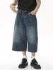 Hot-selling American retro jeans men's design sense loose wide-leg straight cropped pants