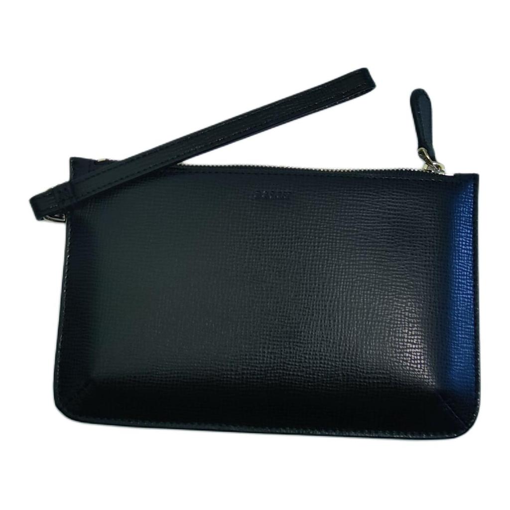 Bally Classic Womens Series Logo Embossed Leather Clutch Women clutch Black 6219839