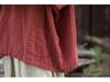 Women's Cotton Linen Hooded Frog Button T-shirt - Autumn/Winter Short Sleeve Sun Protection