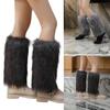 Winter Furry Long Socks Leggings Cover Leg Warmer Punk Boot Socks Harajuku Plush Warm Gray Boot Cuffs Leg Gaiters Covers