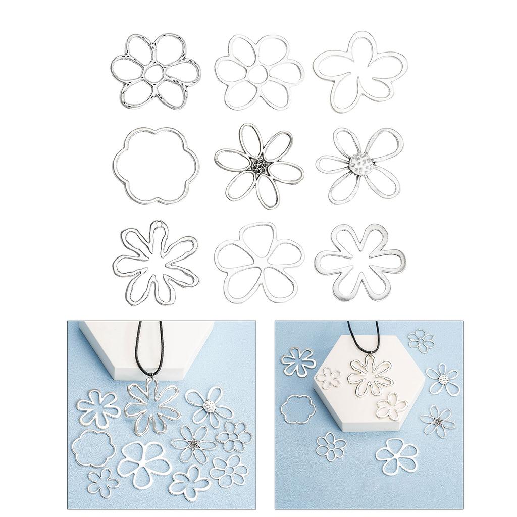 Fashion Hollow Flower Pendant Jewelry Making Irregular Flower Bead Earring Dangle Pendant 3D Flower Charm Party Favor