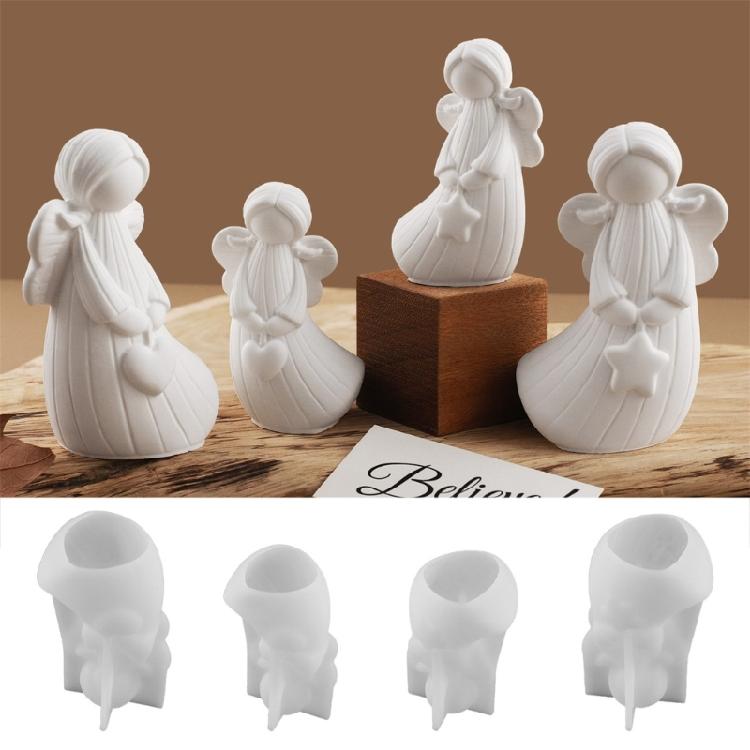 Angel Wing Statue Silicone Candle Molds Food Grade Silicones Mould Easy Demodling for Epoxy Resin Candle Soap Making