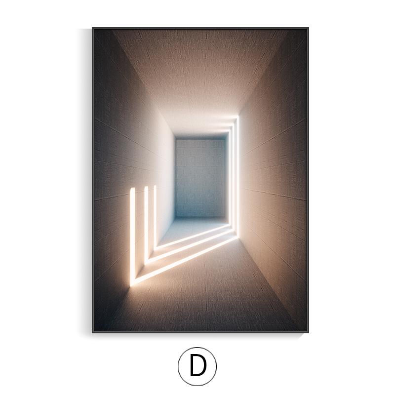 Nordic Building Corridor Picture Light and Shadow Painting On Canvas Posters Prints for Entrance Living Room Decor Wall Art