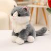 Cute simulated sitting kitten doll plush toy white cat cow cat doll girl rag doll