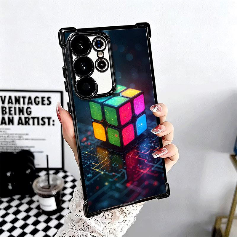 Rubik Cube Formula Spoofs Math Plating Phone Case For Samsung Galaxy S24 S25 FE S26 Edge S23 Ultra S22 S21 Plus S20 Anti-Fall Ai